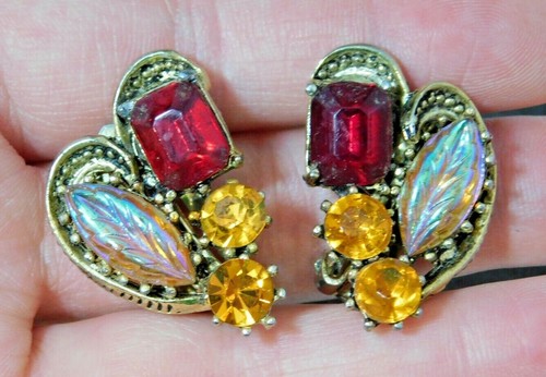 Vintage gelb rote perlen - vintage,