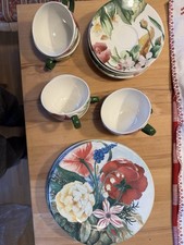 Tee/Kaffe Service Gien France Volupte. Vintage 18 Teile