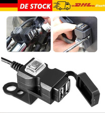 Motorrad Lenker Dual 12V USB Buchse Steckdose Ladegerät mit Schalter Wasserdicht