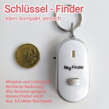 Schlüsselfinder weiß Pfeifen Schlüssel Auto Haustür | Haus mit Licht & Piepton