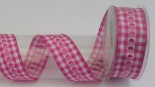 Dekoband kariert pink mit