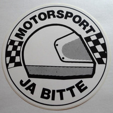 Werbe-Aufkleber Motorsport Ja Bitte Rallye Motocross Slalom 80er Oldtimer Helm