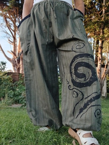 Khaki baumwolle poofy hippie - baumwolle,