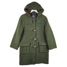 Gloverall Damen Dufflecoat grün Wolle Größe GB 30 Medium M