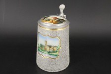 Bierkrug, Schinkel, Porzellandeckel, Erdmannsdorf Myslakowice Schlesien #A4