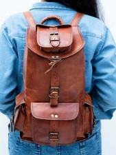 Herren Neu Echt Leder Rucksack