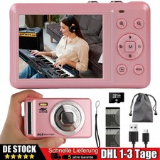 4K UHD Digitalkamera, 64MP Fotokamera 16X Digitalzoom Tragbar Kompaktkamera+32GB