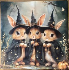 Halloween Hase Hexen Kissenbezug - 45 cm x 45 cm