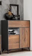 NEU komodee Orvieto TV Wohnzimmermöbel Eiche Schwarz Vitrine Regal Sideboard LED