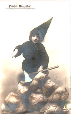 AK  Neujahr  -1906- Zwerg mit Axt + Erzbrocken - Verlag; 4084/5