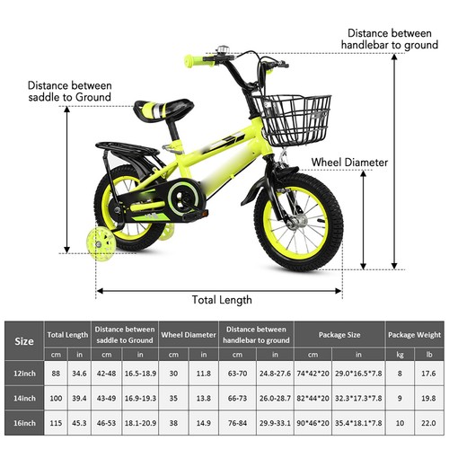 Zoll kinderfahrrad gelb - 14,