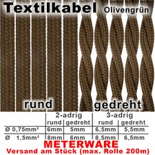 2-adrig 3-adrig Textilkabel