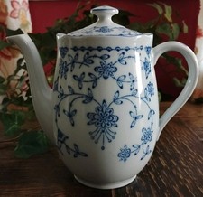 Kaffeekanne Porzellanfabrik Kalk Thüringen - Form Feston Kobalt Blau um 1960