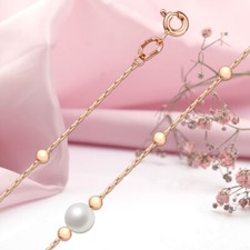 Chain bracelet ball - ball, white