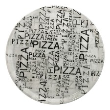 2 x Pizzateller 31 cm Porzellan Pizza Teller Servierteller Schwarz Weiß Text