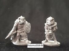 2 Orcs - Fantasy Zinnfiguren - von Grenadier - mit Trommel+Kurzschwert - Paket 1