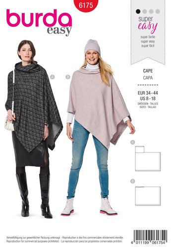 Schnittmuster cape burda 6175 - burda,