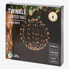LED Leuchtkugel 140 LEDs mit Timer warmweiß – Innen & Außen – Weihnachtsbeleucht