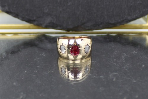 Rubin diamant goldring - rubin-diamant,