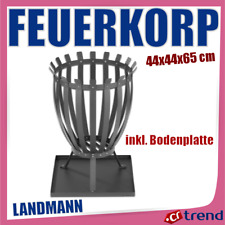 LANDMANN Feuerkorb Steel Stripes 360° Sicht auf das Feuer Wetterfest & Stabil