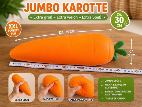 Squishy karotte jumbo 30cm - squishy,