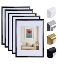 3er 5er Set New Lifestyle Kunststoff Bilderrahmen mit Passepartout & Klarglas Co