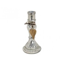 Kerzenhalter aus Glas mit Holz