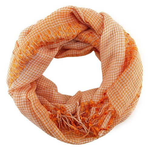 Schal orange grau kariert - schal,