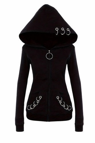 Goth damem zipp pullover - zipp,