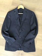 Massimo Dutti Herren Blazer Gr. 46 Marine Blau, Extrafeine Wolle, Neu