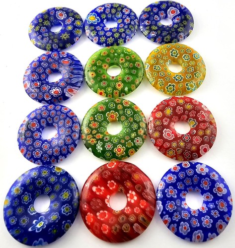 Millefiori glasanhänger donut - millefiori,