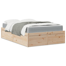 Bett mit Matratze Lattenrost Bettgestell Massivholz Kiefer Holzbett Doppelbett