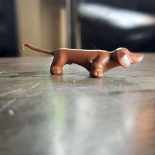 DACKEL HUND DOG CHIEN ORIGINAL SCHLEICH MINI TIER FIGUR GUMMI 70ER VINTAGE RARE