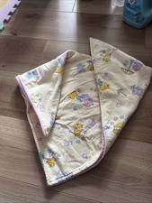 Decke Gelb Tiere Nilpferd  Rosa 75x75cm Handmade Baydecke