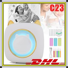 Tragbar Mini Thermodrucker Handy Bluetooth Fotodrucker Rechnung mit 7 Farben LED