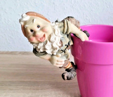 Gartenzwerg zum Aufhängen an Balkon oder Blumentopf| 15,5 cm| Sehr guter Zustand