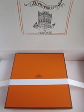 Hermès-Karton-Box mit Umkarton und Bolduc-Band, Original, neuwertig
