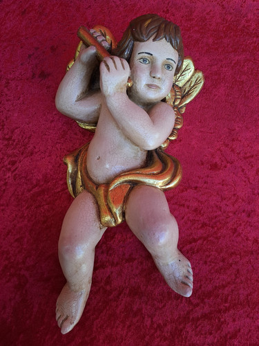 Schöne holzfigur engel - holzfigur,