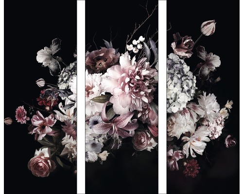 Glasbild baroque flowers - flowers, ix