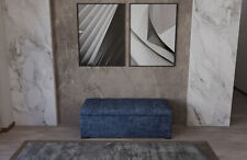 Sitztruhe mit Stauraum Aufbewahrungsbox Sitzbank Truhenbank Truhe Blau 5590