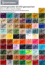 Baumwoll-Leinen gewaschen SILVIO - 50cm- Schritte -Sommerstoff -kühlend -Öko Tex