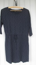 leichtes Damen Kleid  3/4 Armlänge dunkelblau -gepunktet Gr S " Only "-Hauskleid