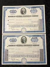 Aktien, Historische Wertpapiere, American General Insurence Company 1977 Beide