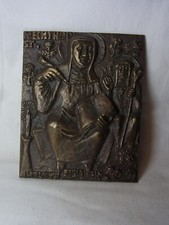 Heilige Mechthild Messing oder Bronze Wandschmuck Vintage Deutsch #UEBEN