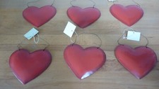 6 Blechherzen Metall-Herz