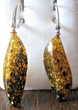 Grüner Bernstein Ohrringe