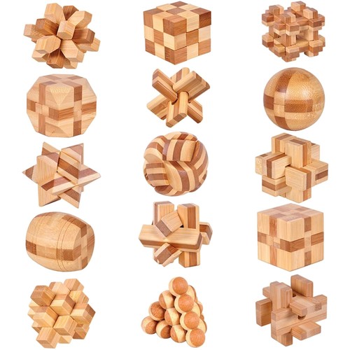 Holz knobelspiele 15tlg - holz, 3d