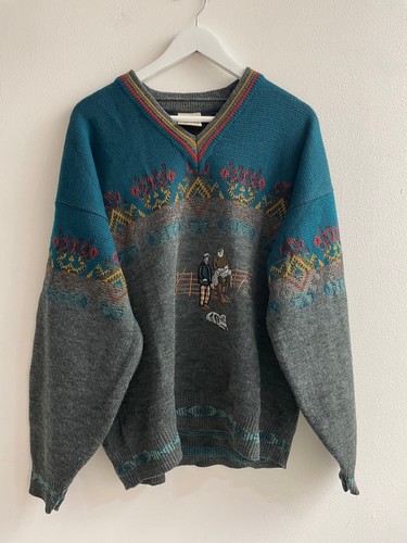 Vintage 80s 90s graphic knit - vintage,