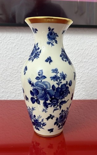 Kobald porzellan vase - porzellan, fa