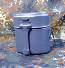 BW Kochgeschirr THW Essgeschirr alter Art Alu 3-teilig blaugrau